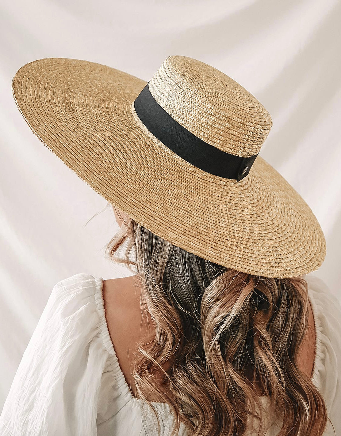 Chapeau de Paille Femme Ajustable – Élégance Estivale avec Protection Solaire, Tour de Tête 54-59 cm