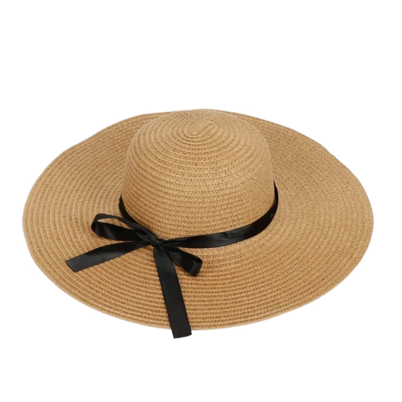 Women's Adjustable Straw Hat with Sun Protection - 12cm Brim Width, Summer Comfort