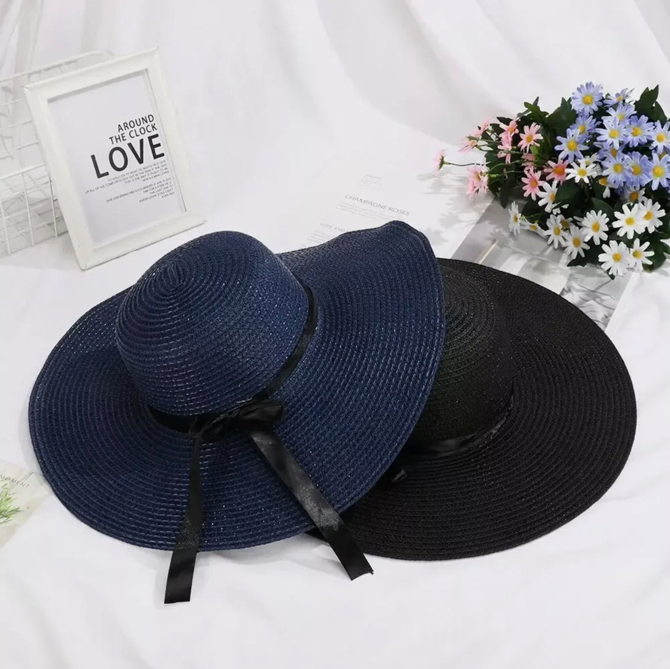 Women's Adjustable Straw Hat with Sun Protection - 12cm Brim Width, Summer Comfort