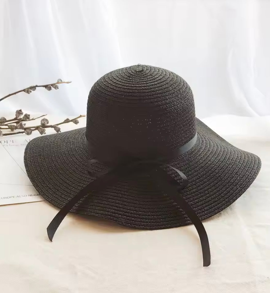Women's Adjustable Straw Hat with Sun Protection - 12cm Brim Width, Summer Comfort
