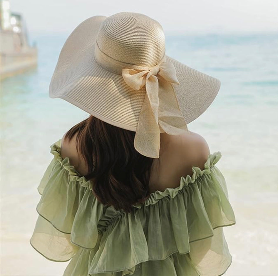 Chapeau de Paille Ajustable Femme avec Protection Solaire – Accessoire Estival Élégant 10 cm Bords