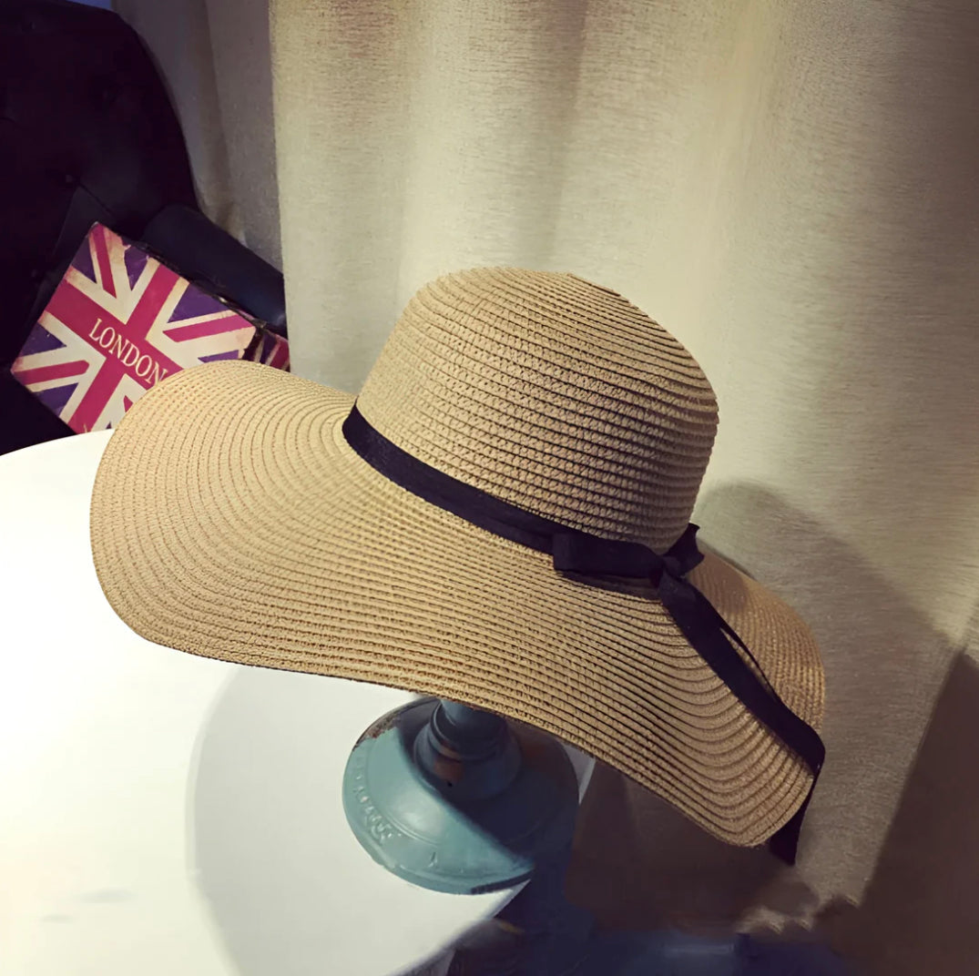 Chapeau de Paille Ajustable Femme avec Protection Solaire – Accessoire Estival Élégant 10 cm Bords