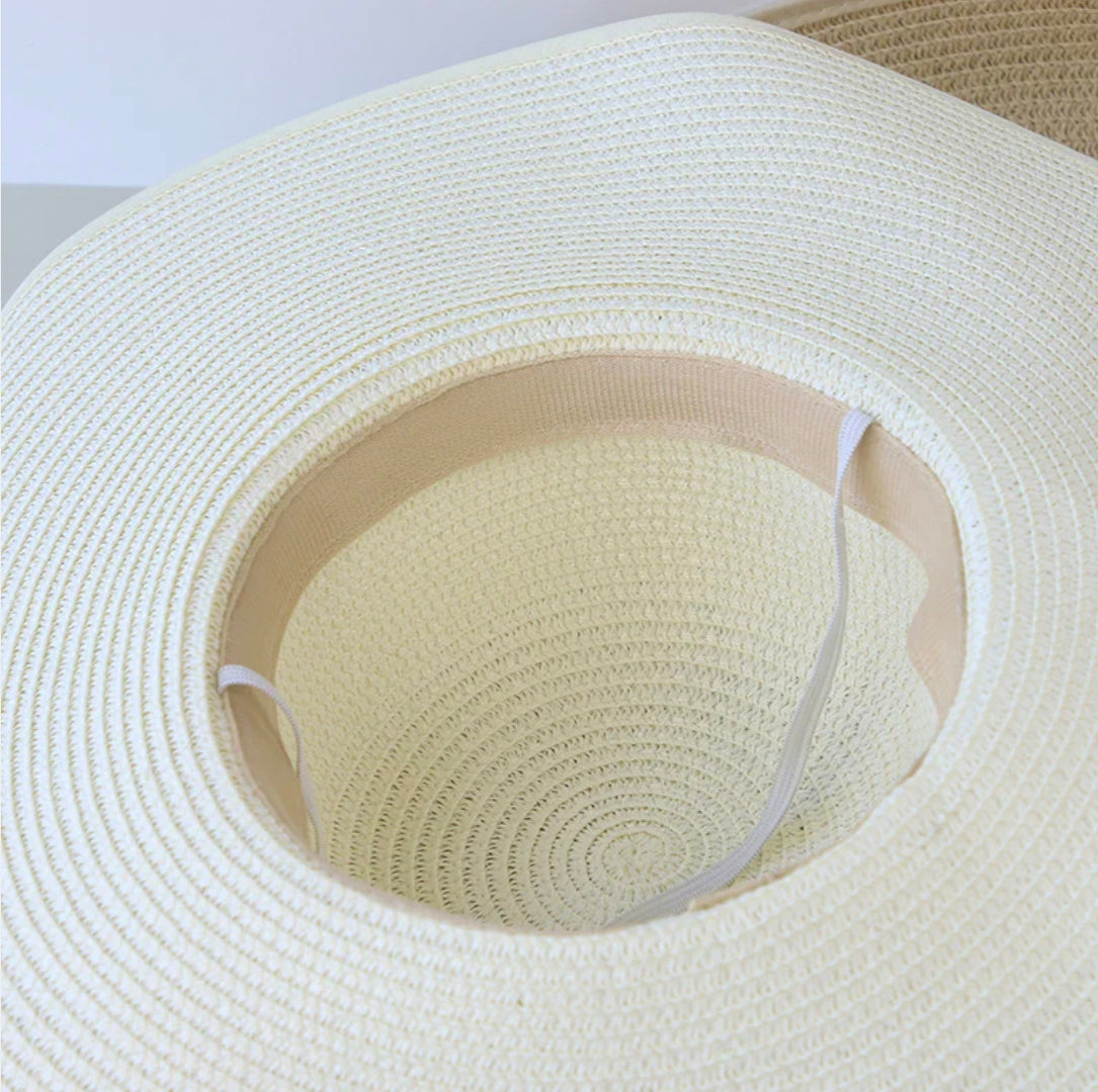 Chapeau de Paille Ajustable Femme avec Protection Solaire – Accessoire Estival Élégant 10 cm Bords