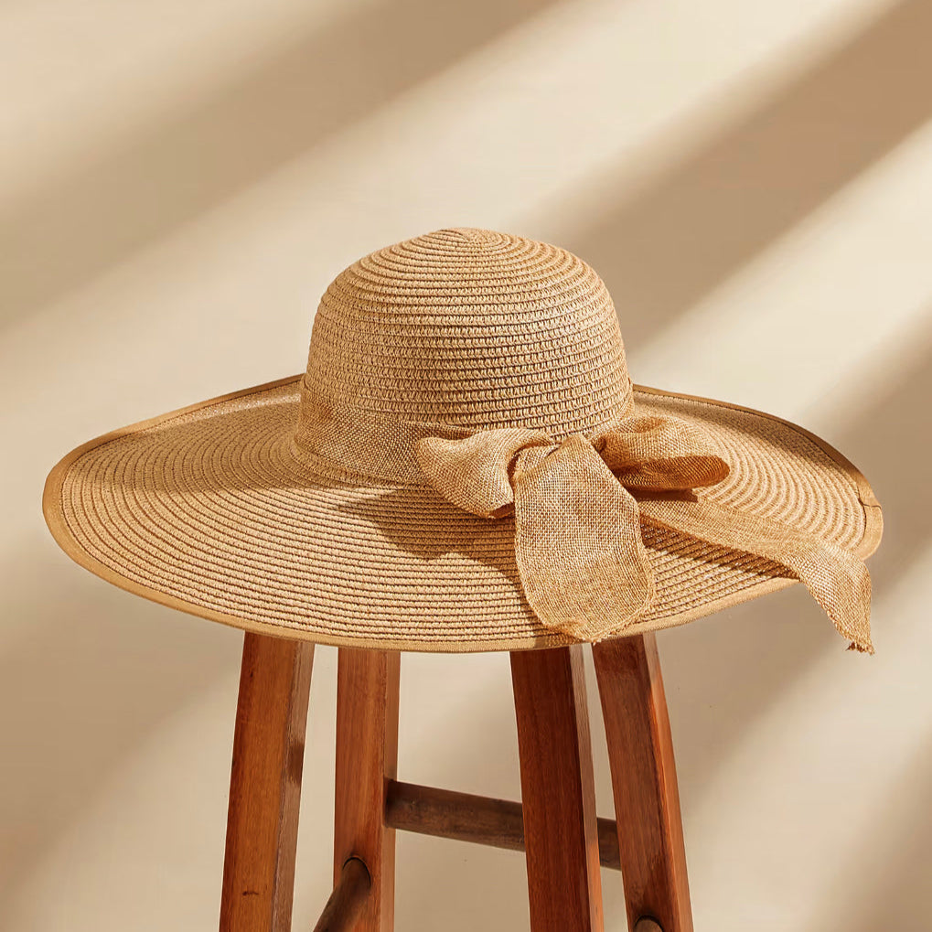 Chapeau de Paille Ajustable Femme avec Protection Solaire – Accessoire Estival Élégant 10 cm Bords