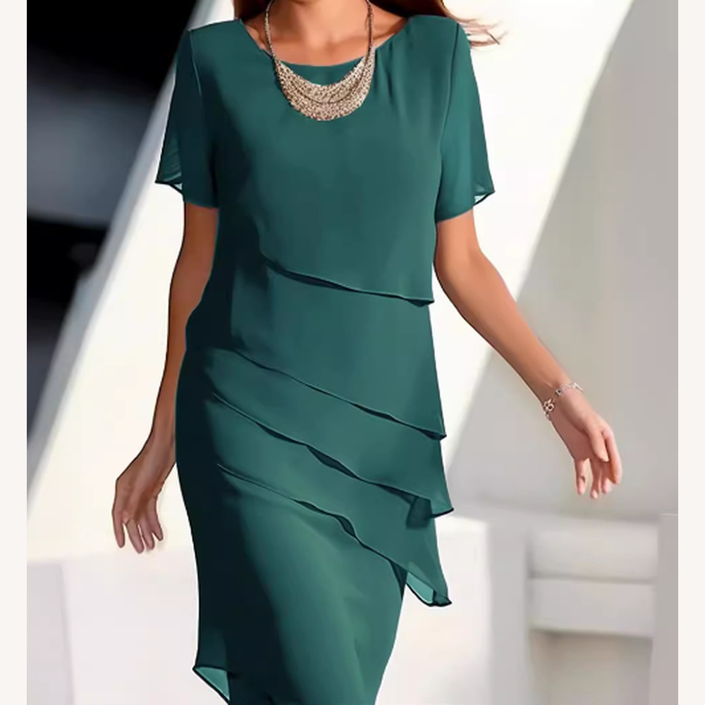 Robe Longue Femme Élégante en Couches pour Soirée - Confort et Sophistication, Idéale pour Événements Formels