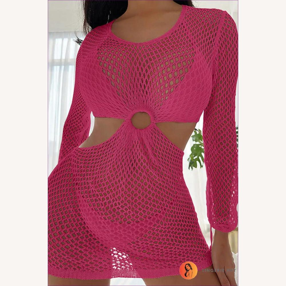 Robe de Plage Femme à Manches Longues Boho avec Détails en Crochet – Élégance Décontractée et Tissu Léger