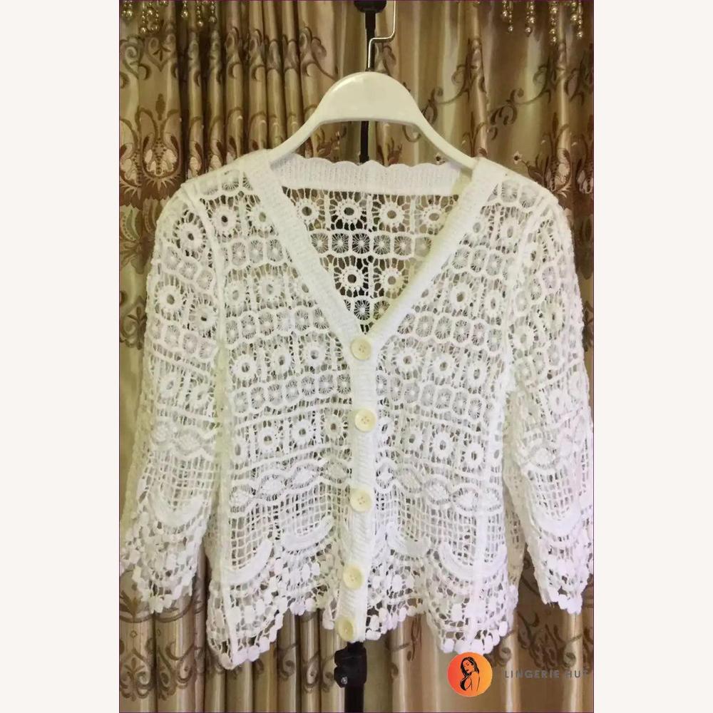 Haut Été en Crochet Boho à Manches Courtes – Élégance et Confort pour Journées Ensoleillées