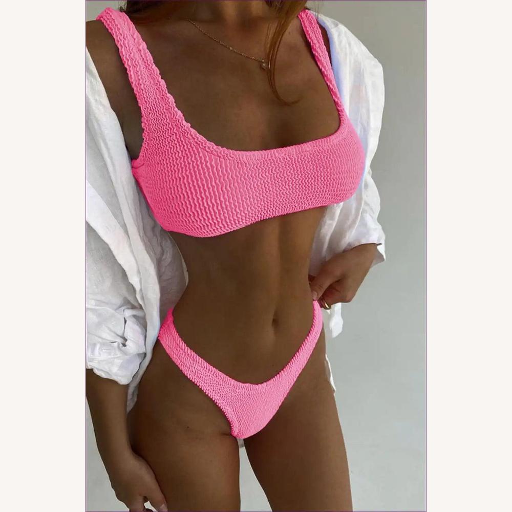 Ensemble de Bikini Push-Up Femme – Maillot de Bain Élégant en Polyester et Nylon, Coupe Brésilienne, Idéal Plage et Piscine