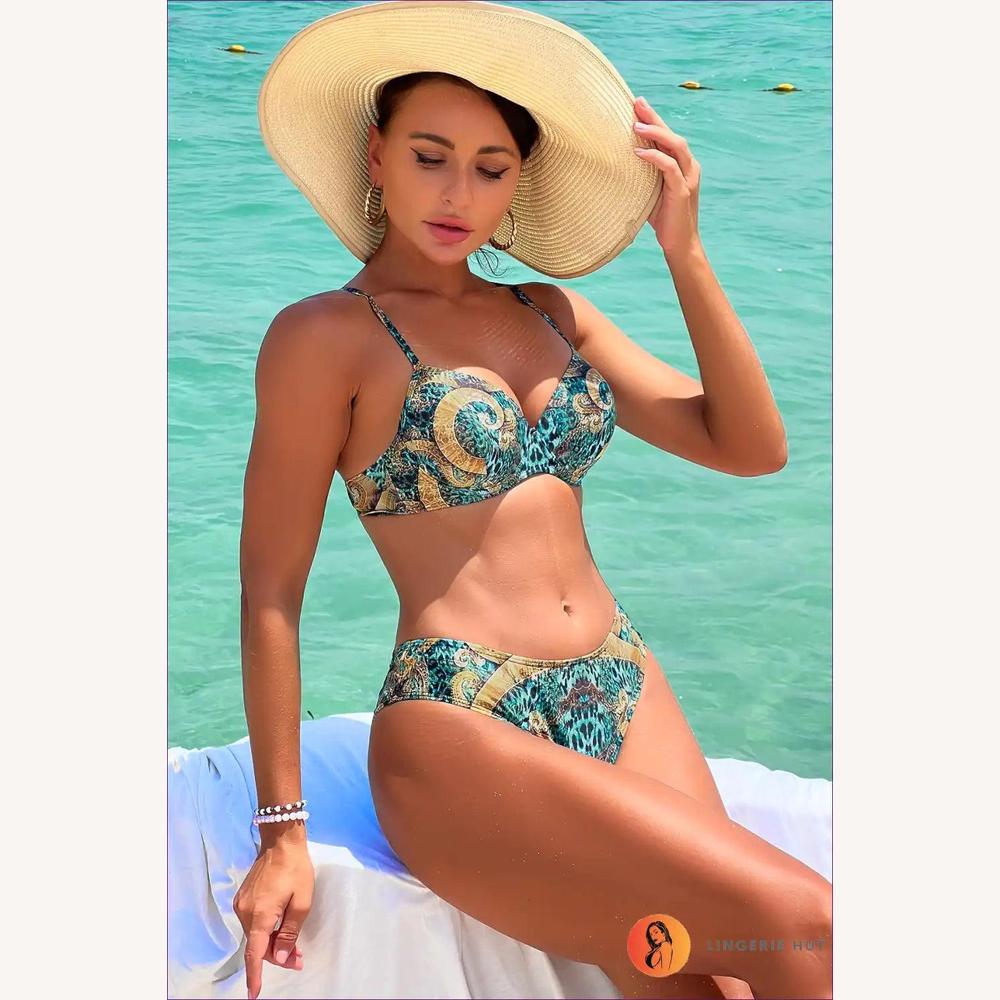 Bikini Tribal Totémique Femme – Maillot de Bain Sexy Imprimé Animal, Confortable et Élégant, Tailles S à XL