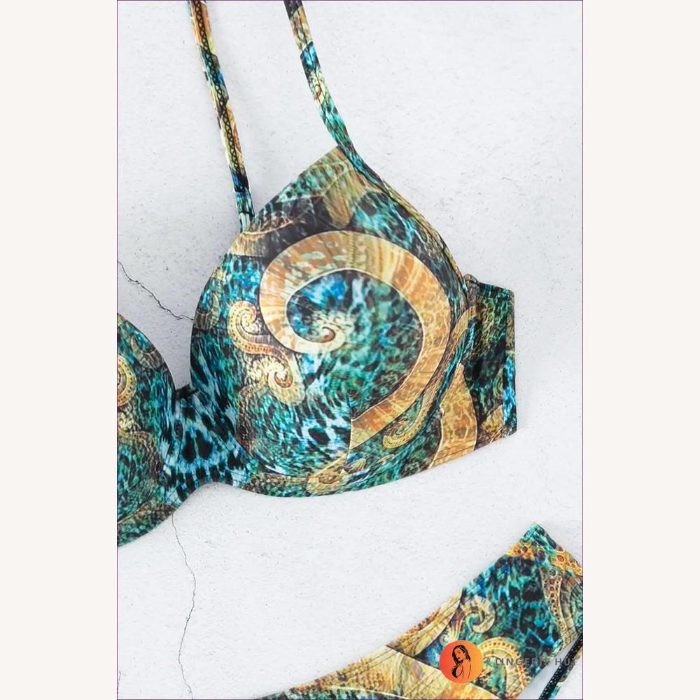 Bikini Tribal Totémique Femme – Maillot de Bain Sexy Imprimé Animal, Confortable et Élégant, Tailles S à XL