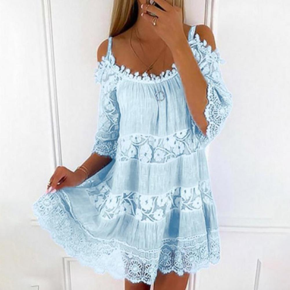 Robe d'Été Femme Longue à Encolure Ronde et Motifs Floraux - Chic et Confortable pour Jours Chauds