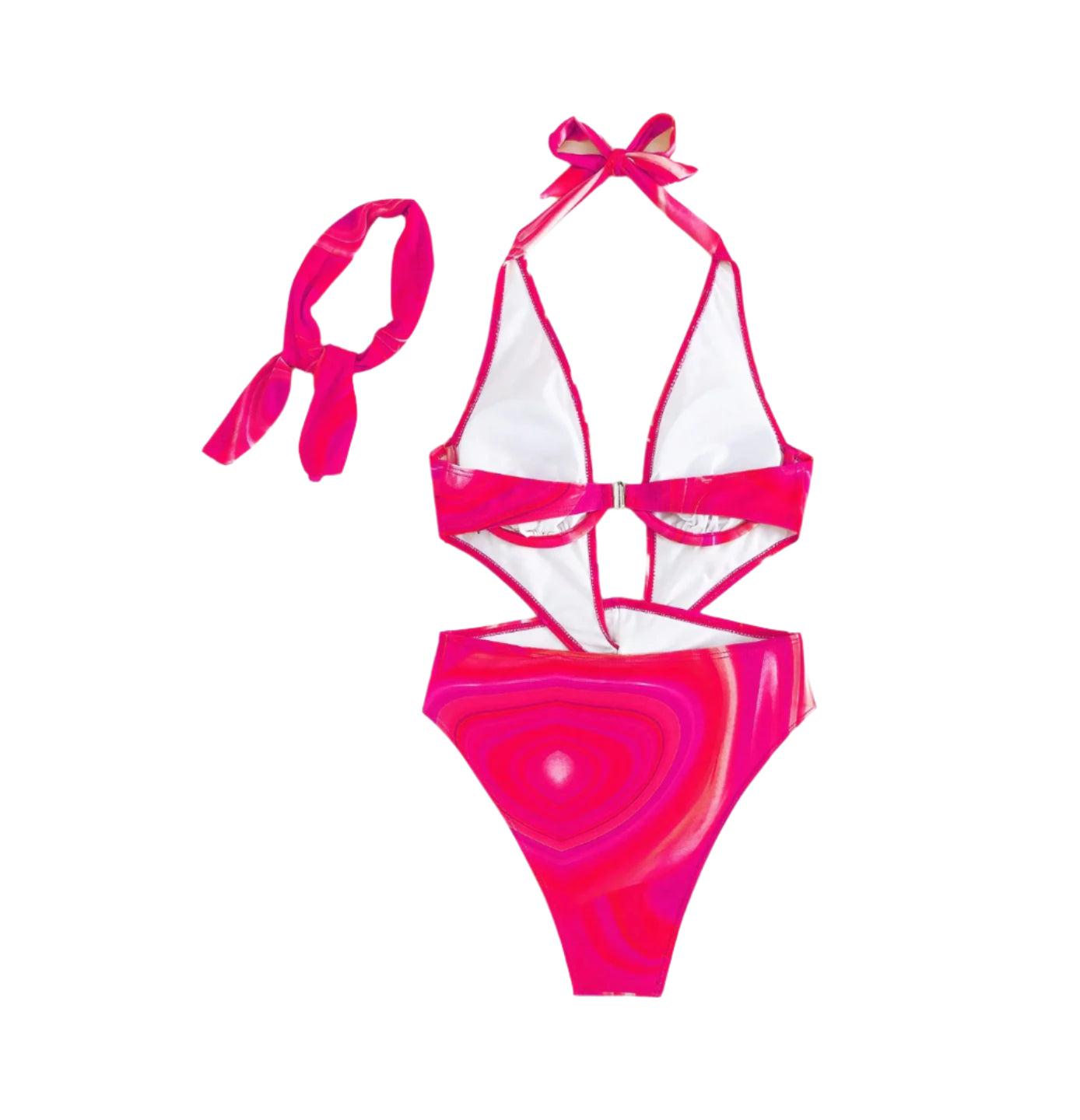 Women's One-Piece Swimsuit Boho-Vacation Swirling Print Open Back – Comfort and Elegance by the Water's Edge