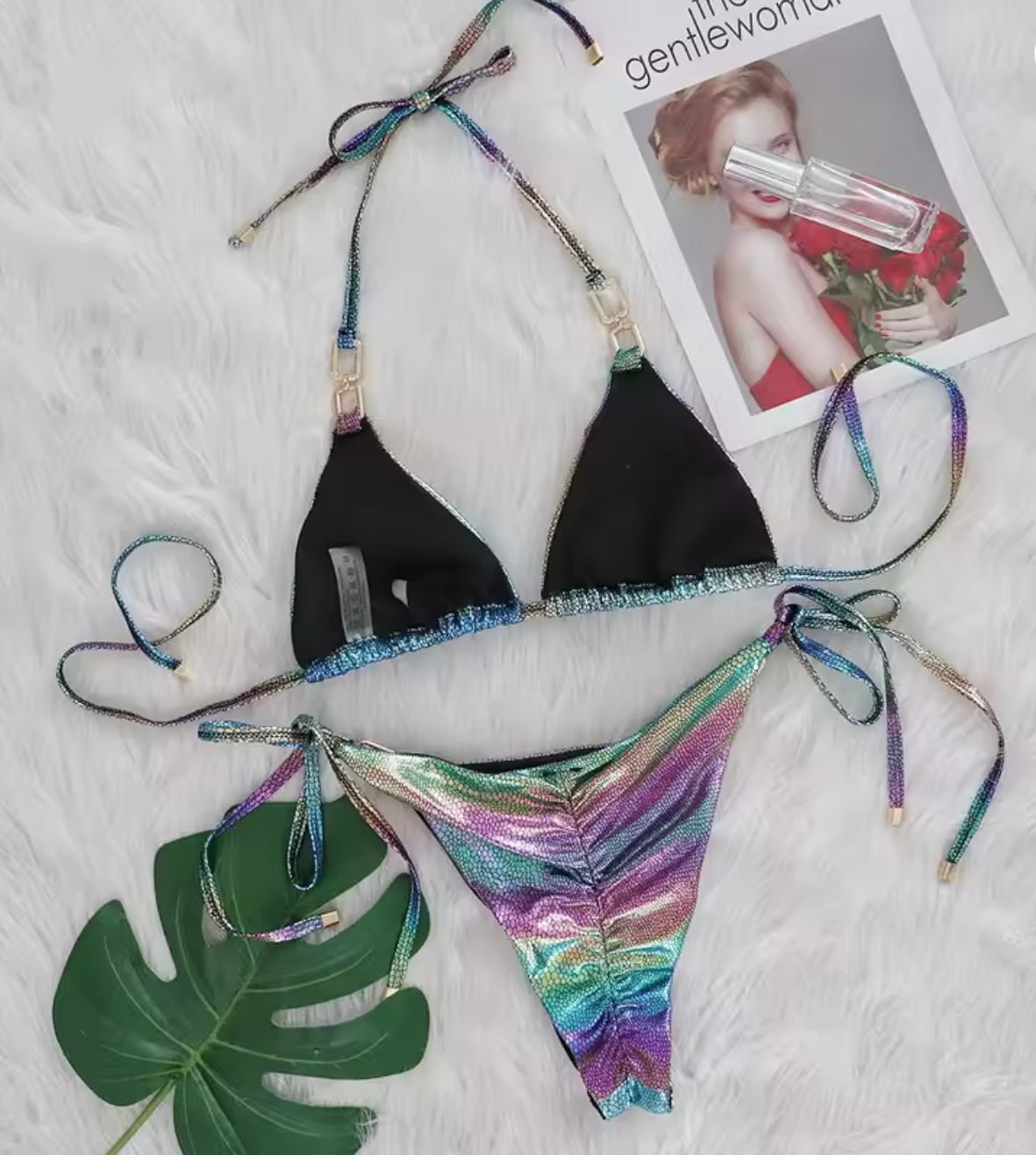 Bikini Coloré à Motif Serpent pour Femme avec Détail Boho – Maillot de Bain Élégant et Confortable