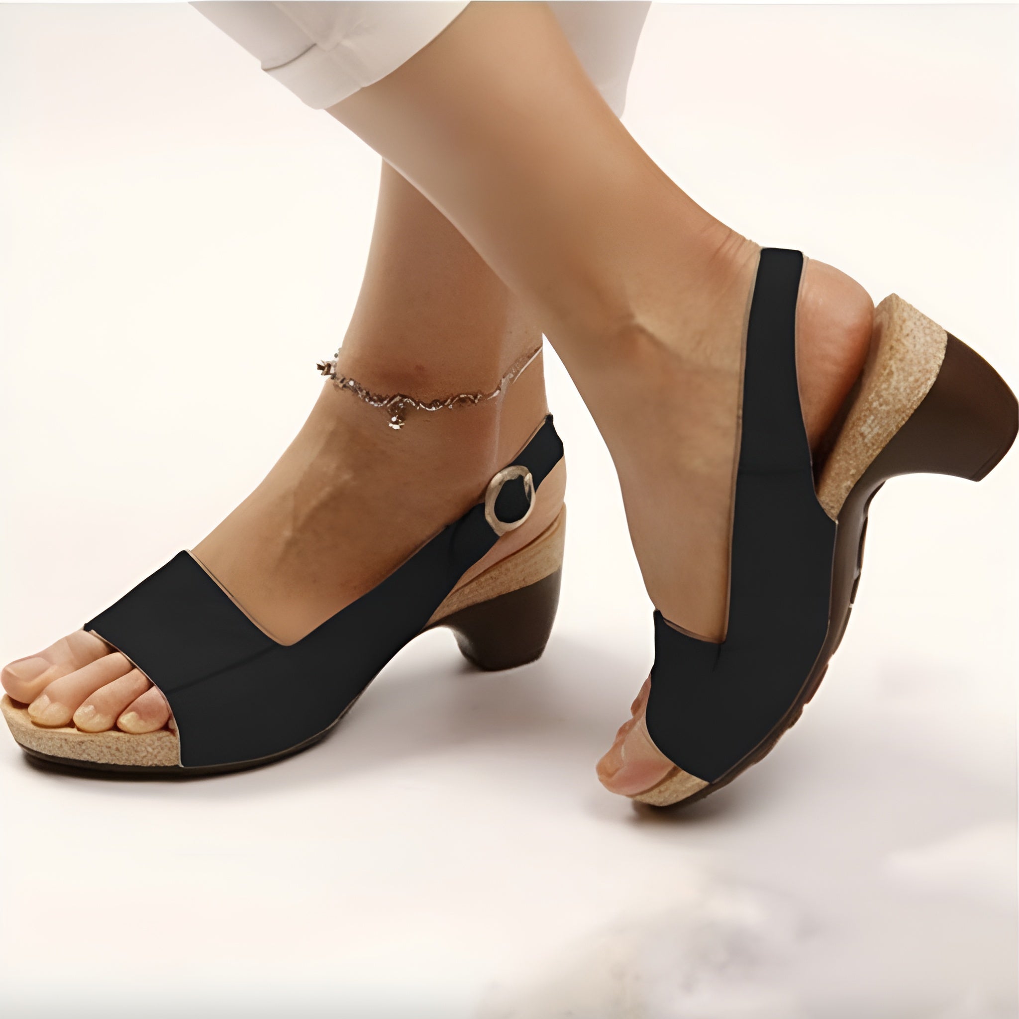 Sandales Femme Cuir Noir Taille 38 Confortables