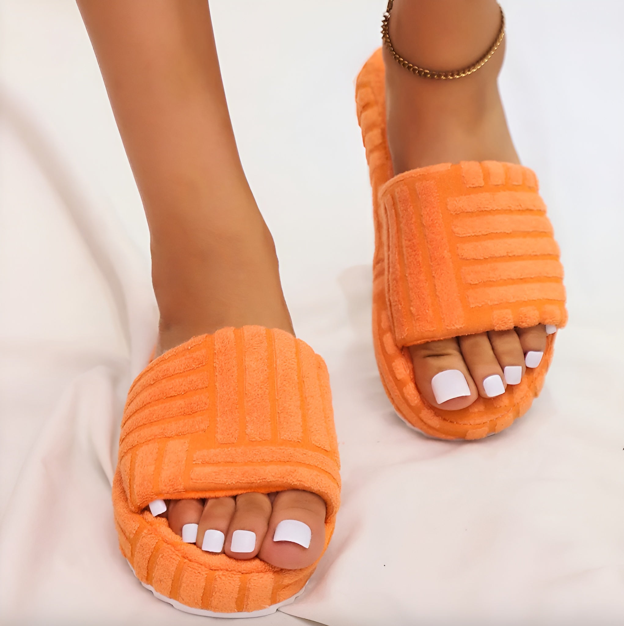 Chaussons Femme Éponge Douce Taille Unique Antidérapante