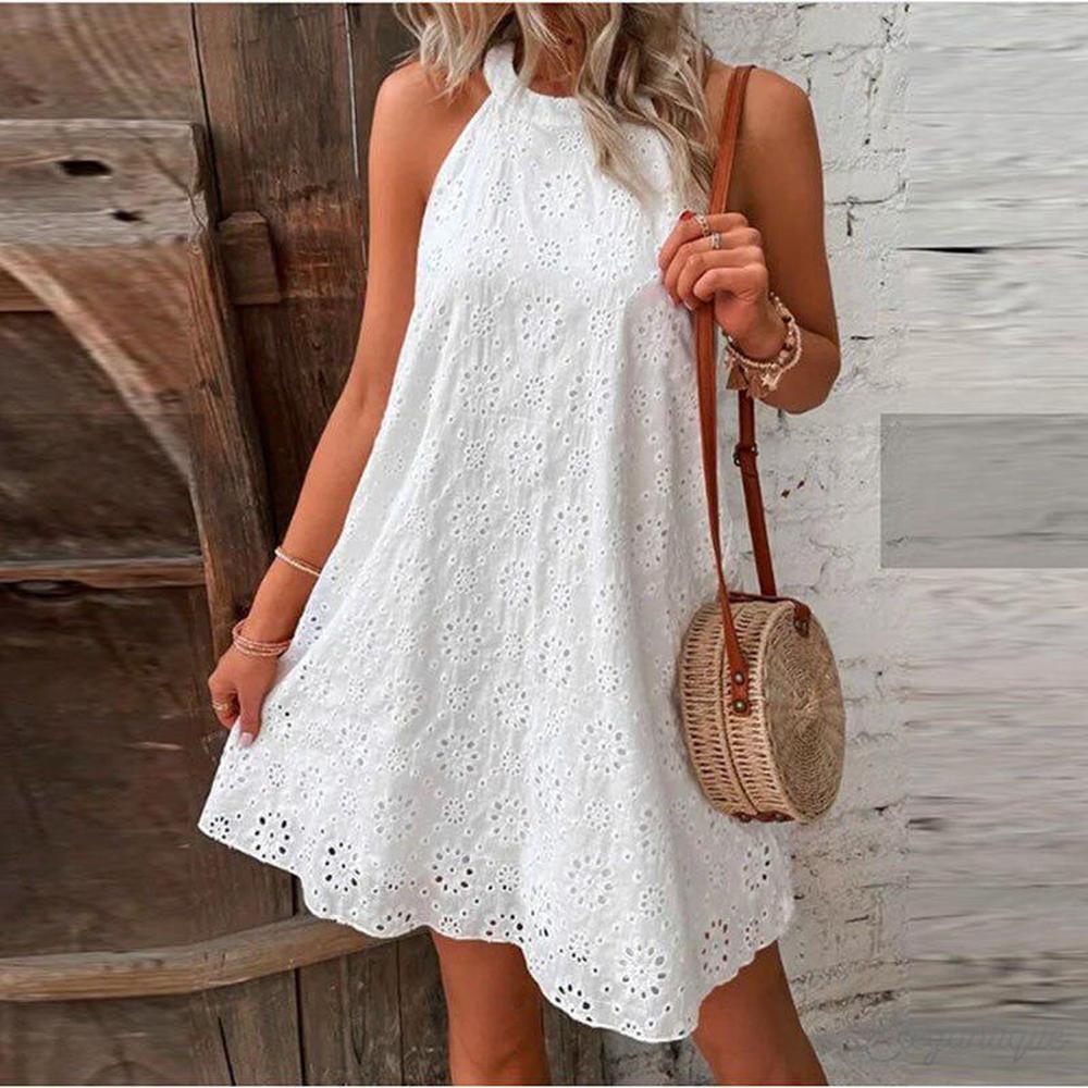 Robe de Soirée Élégante en Dentelle Sans Manches pour Femme - Encolure Ronde, Coupe Flatteuse, Idéale pour Événements Spéciaux