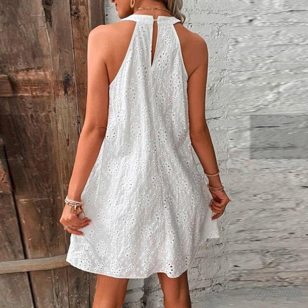 Robe de Soirée Élégante en Dentelle Sans Manches pour Femme - Encolure Ronde, Coupe Flatteuse, Idéale pour Événements Spéciaux