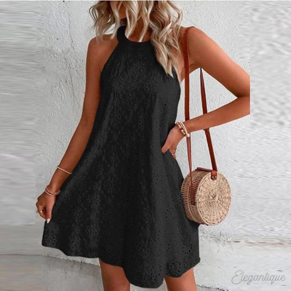 Robe de Soirée Élégante en Dentelle Sans Manches pour Femme - Encolure Ronde, Coupe Flatteuse, Idéale pour Événements Spéciaux