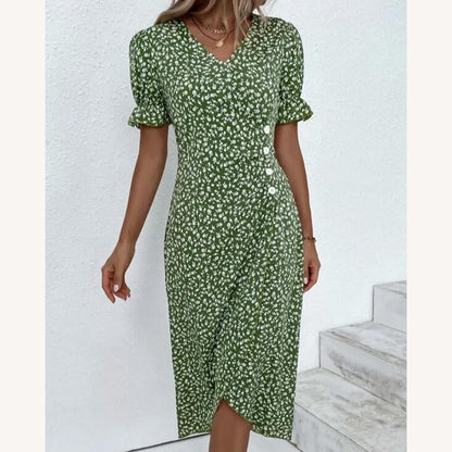 Elegant Long Women's Dress with Buttons in Cotton and Linen – Comfort and Contemporary Style