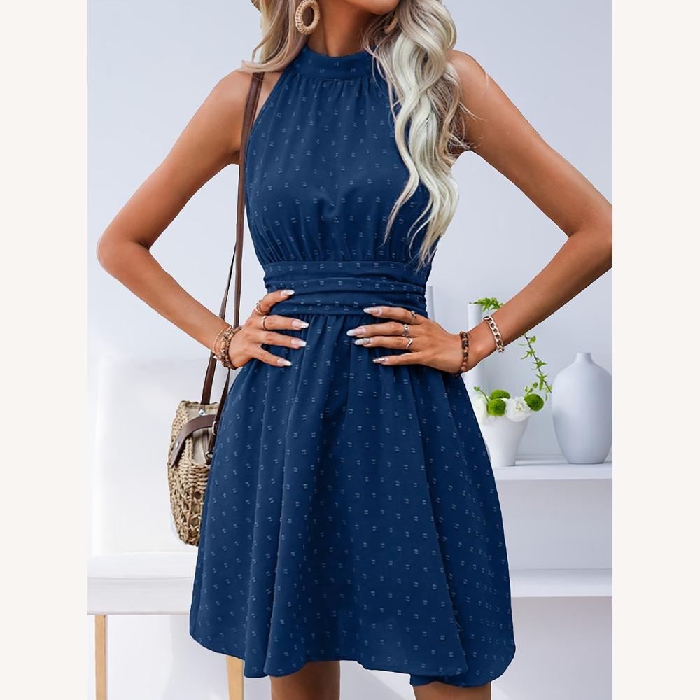 Robe Dos Nu Bleue Élégante Femme – Robe de Soirée Longue Flatteuse en Tissu Stretch, Idéale pour Mariages et Événements Spéciaux