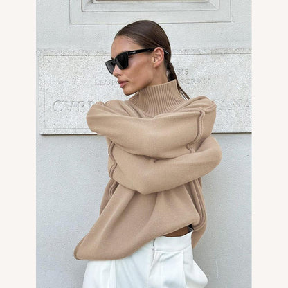 Women's Oversized Turtleneck Sweater in Soft Knit – Chic and Comfortable for an Elegant Look