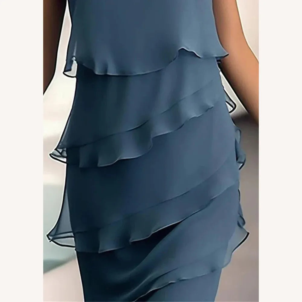 Robe Longue Femme Élégante en Couches pour Soirée - Confort et Sophistication, Idéale pour Événements Formels