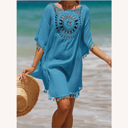 Crochet Beach Cover-Up for Women – Bohemian Style, Loose Fit, Soft and Breathable Fabric