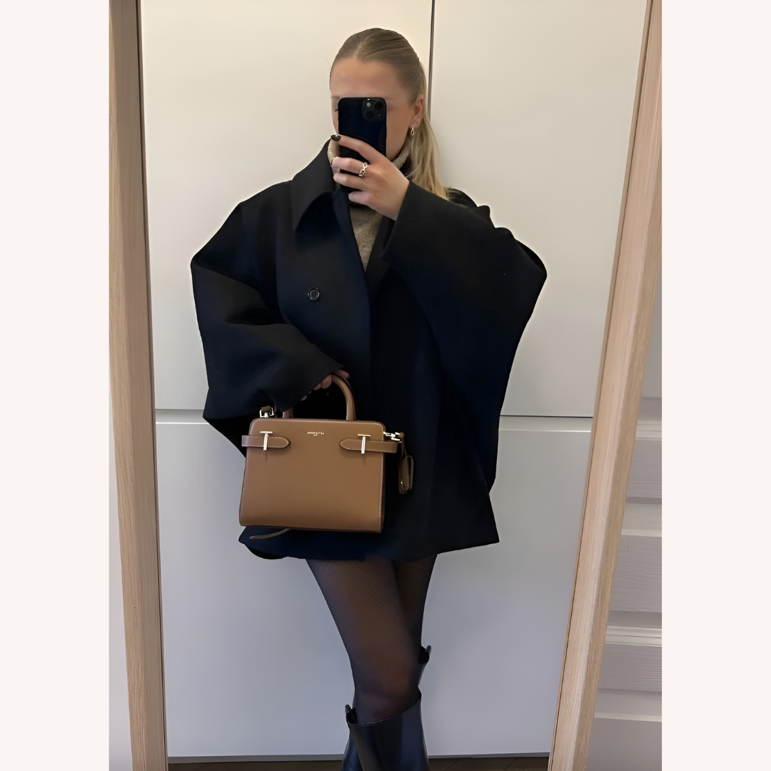 Manteau Hiver Femme Beige Taille M Laine Mélangée Oversize