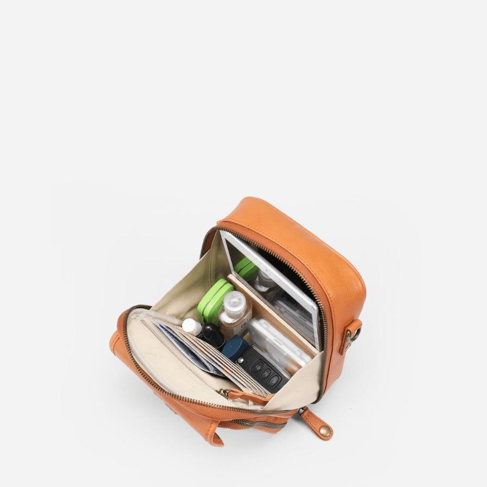Sac Bandoulière Femme en Cuir Plein Grain avec Portefeuille Intégré – Compact et Pratique, Idéal pour Sorties Quotidiennes