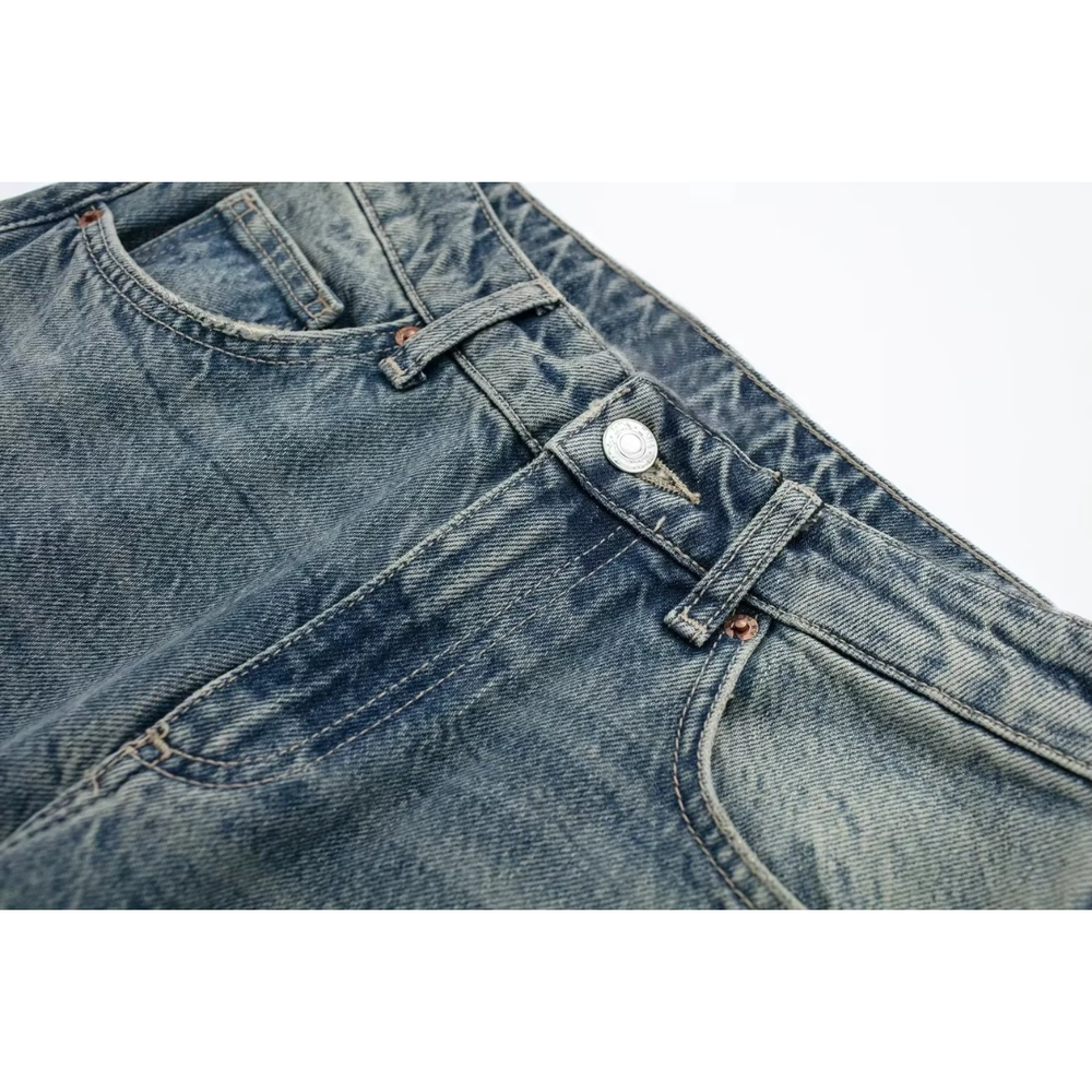 Jean Femme Taille Haute Bleu Clair Taille M Denim Élastique