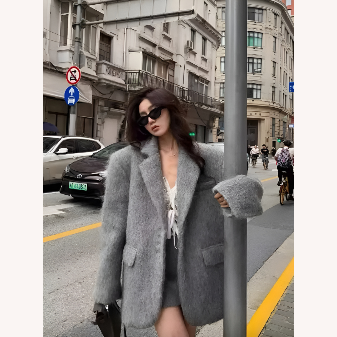 Women's Blazer Jacket  Faux Fur Polyester