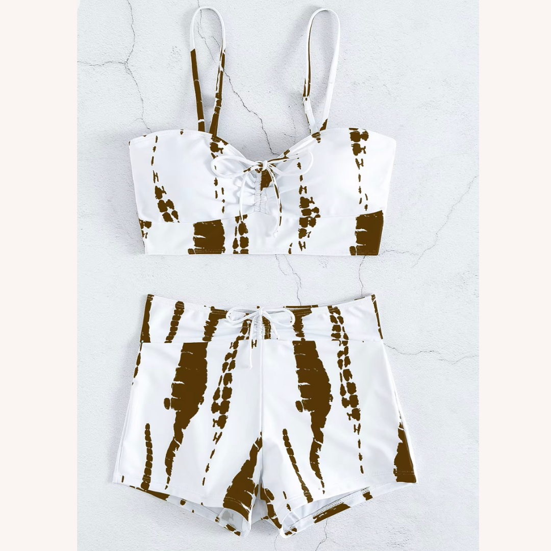 Maillot de Bain Femme Boho Taille Haute en Dentelle – Élégance et Confort à la Plage