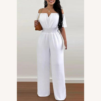 Variant image for Combinaison Femme Chic Abricot Taille S Polyester Épaules Dénudées-6