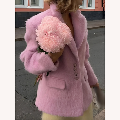 Women's Blazer Jacket  Faux Fur Polyester