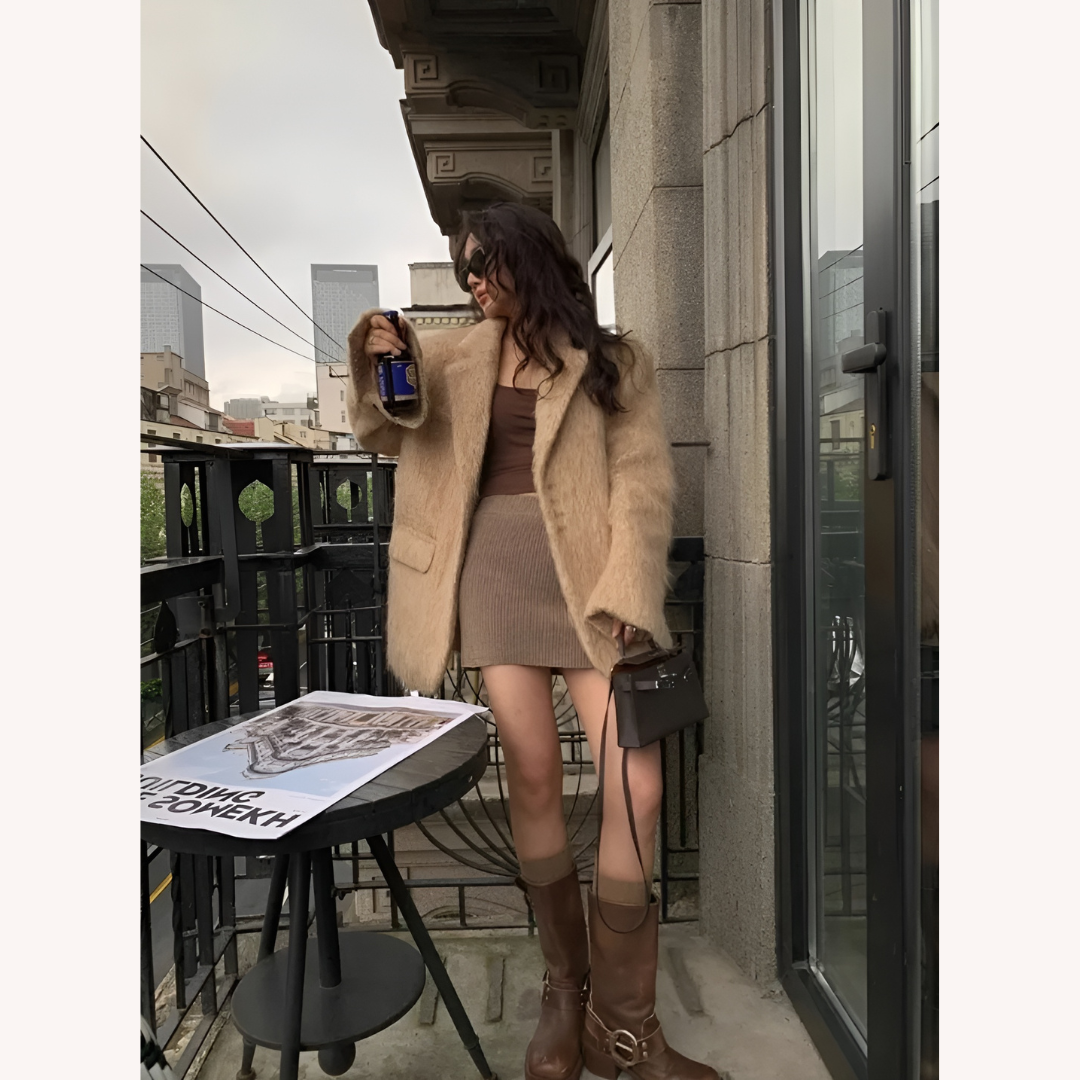 Women's Blazer Jacket  Faux Fur Polyester