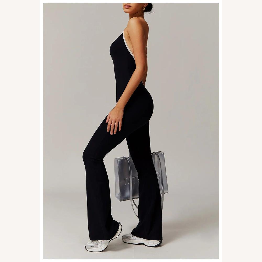 Chic Women's Backless Jumpsuit – Fitted and Breathable Activewear for Sports and Leisure