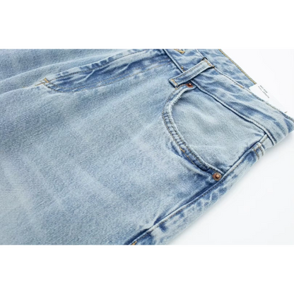 Women's Jeans High Waist Light Blue Size M Stretch Denim