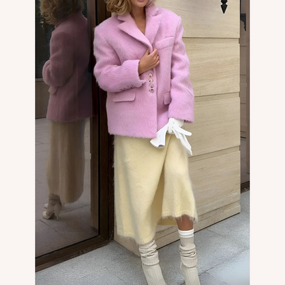 Women's Blazer Jacket  Faux Fur Polyester