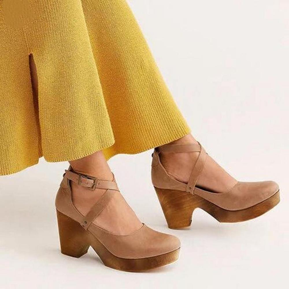 Variant image for Chaussures Compensées Femme Beige Taille 38 Simili Cuir Chic-13
