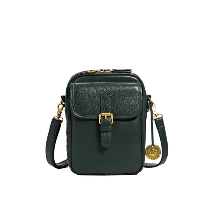 Women's Full Grain Leather Shoulder Bag with Integrated Wallet – Compact and Practical, Ideal for Daily Outings