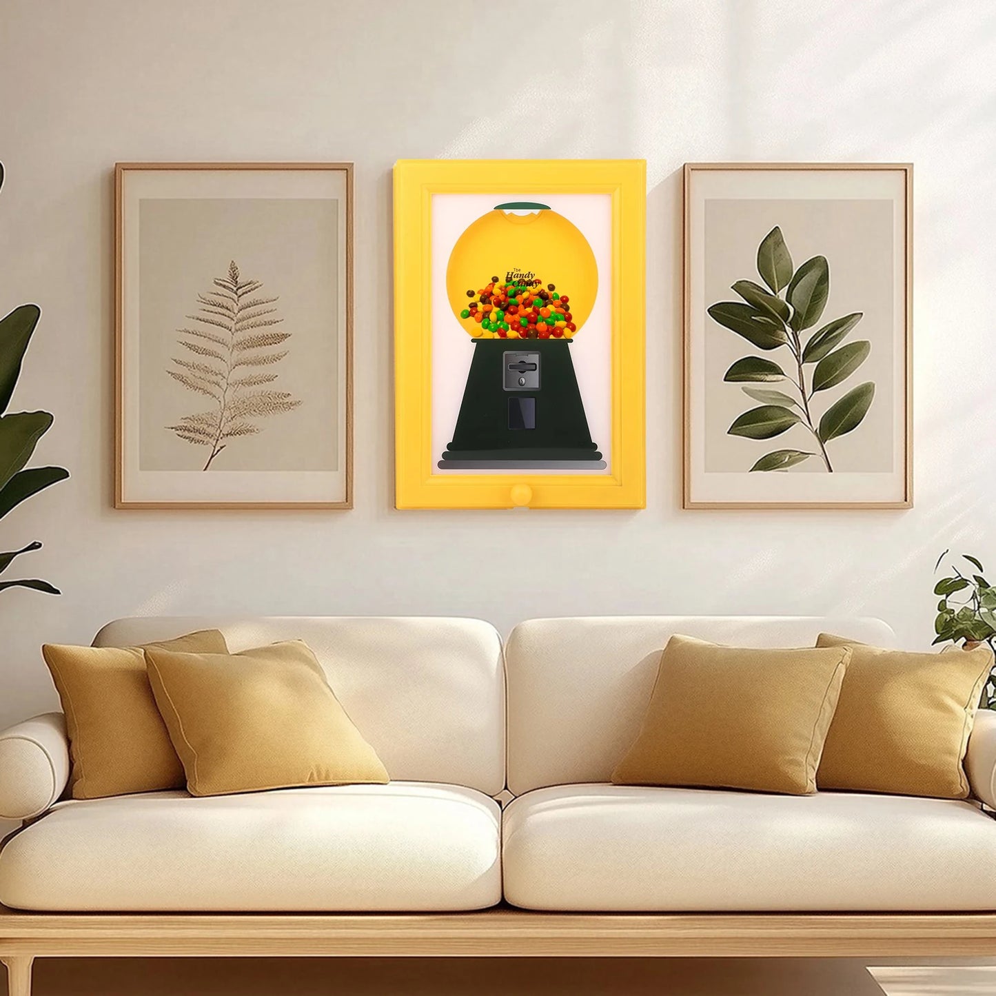 2-in-1 Candy Dispenser and Picture Frame, Wall-Mounted Snack Organizer with Elegant Design for Home Decor