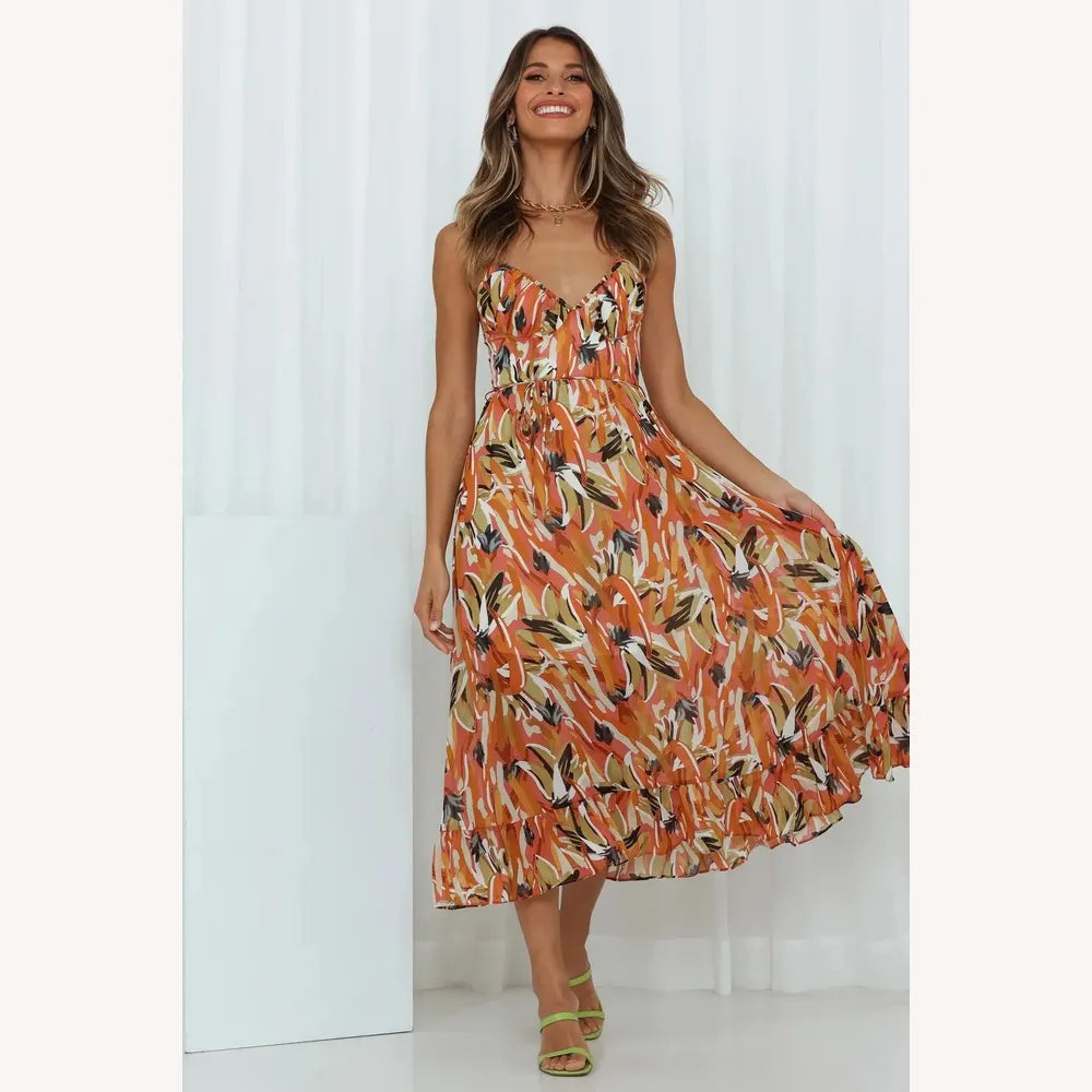 Robe Longue Femme Fluide Colorée avec Imprimé Vibrant – Coupe Ample et Confortable