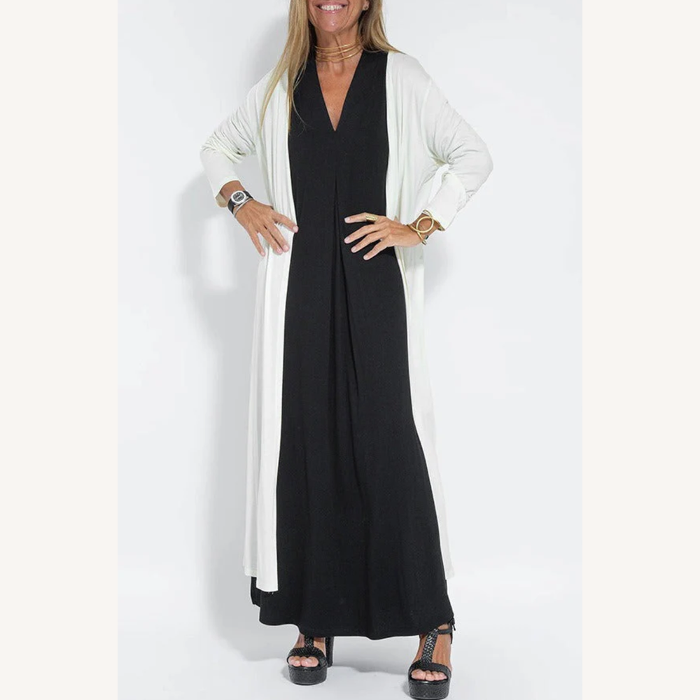 Robe Longue Femme Amincissante en Tissu Galbant – Élégance et Confort pour Toutes les Occasions