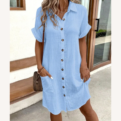 Women's Long Chic Summer Dress in Lightweight Cotton with Adjustable Straps - Ideal for Summer