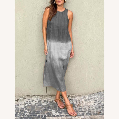 Women's Long and Chic Summer Dress, Sleeveless, Lightweight Cotton – Elegant and Comfortable for Summer