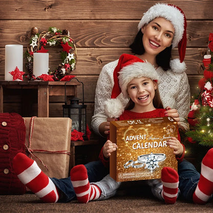 24-Day Christmas Countdown Calendar – Elegant Gold Advent Calendar for Festive Decor