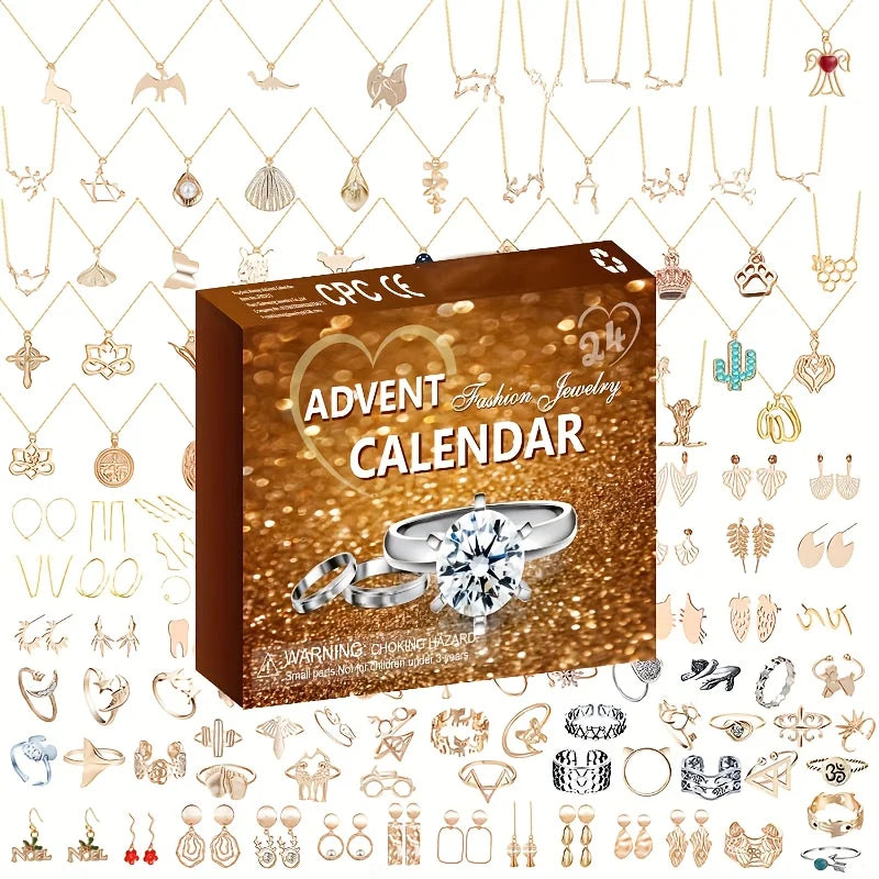 24-Day Christmas Countdown Calendar – Elegant Gold Advent Calendar for Festive Decor