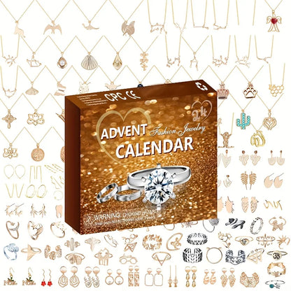24-Day Christmas Countdown Calendar – Elegant Gold Advent Calendar for Festive Decor
