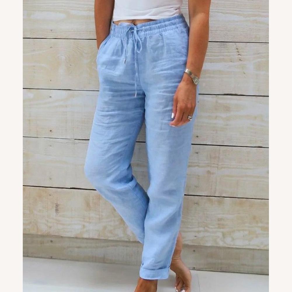 Pantalon Lin Homme Élégant en Coton – Confort Décontracté pour Été, Disponible en Plusieurs Couleurs et Tailles