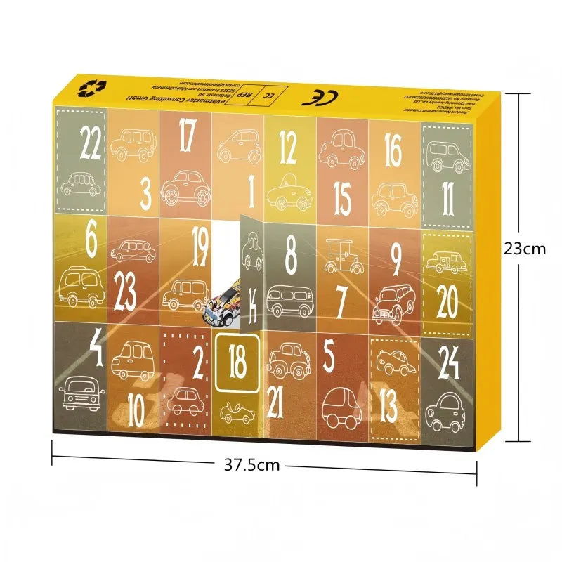 24PCS Christmas Advent Calendar Race Car Countdown Set for Kids – Fun Holiday Decoration and Gift
